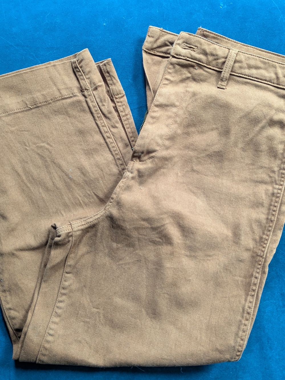 Quince Rust Cropped Wide Leg Twill Pants